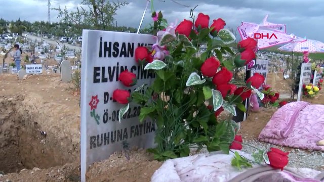 Depremin hayattan kopardığı çocukların bayram hediyeleri mezarlarına bırakıldı