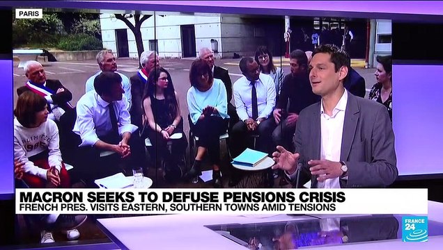 Macron seeks to defuse pensions crisis by visiting Eastern, Southern towns amid tensions