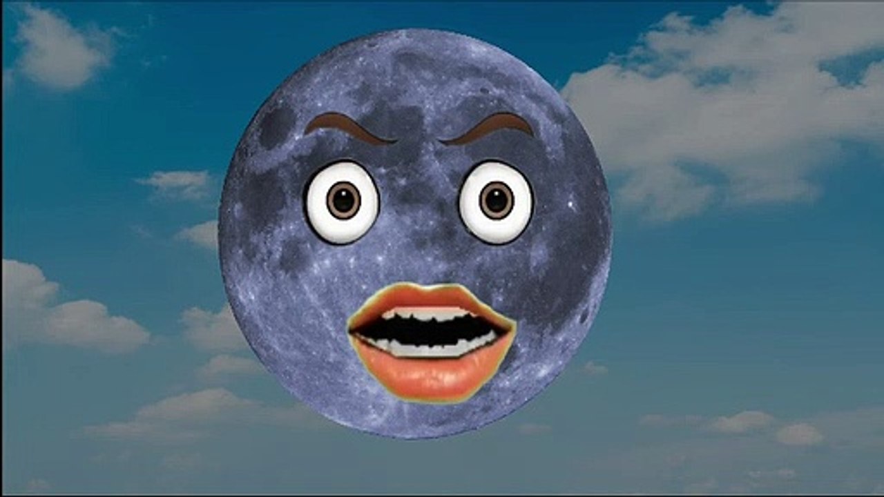 Short video talking moon with people\sa jokes,funny video