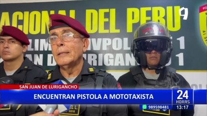 SJL: Detienen a sujeto que andaba con arma de fuego en su mototaxi