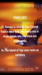 Travel Fact 07  ... interesting facts about Monaco and Yap