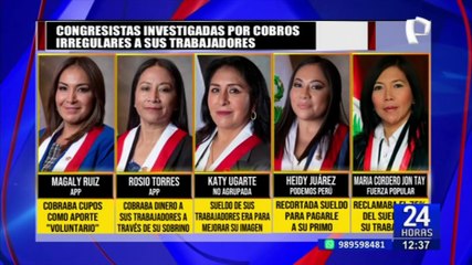 'Las Mocha Sueldos':  Estas son las congresistas investigadas por cobros irregulares a sus trabajadores
