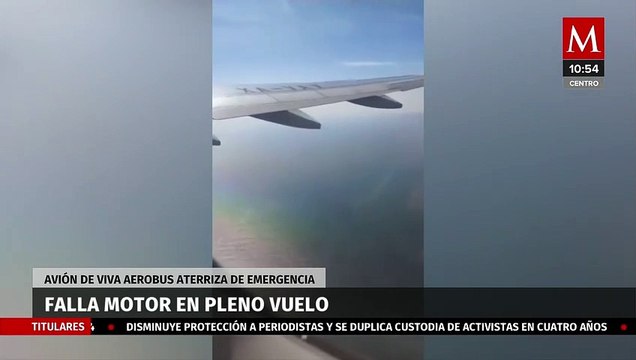 Avión de Viva Aerobus aterrizan de emergencia, falla motor en pleno vuelo