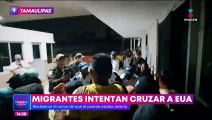 Migrantes intentan cruzar a EU por el Puente Internacional Matamoros-Brownsville
