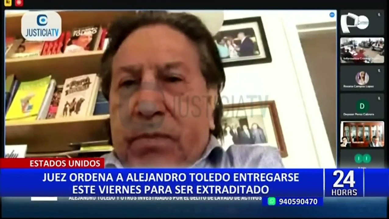 Alejandro Toledo: Juez ordena a expresidente entregarse a la policía este viernes 21 de abril