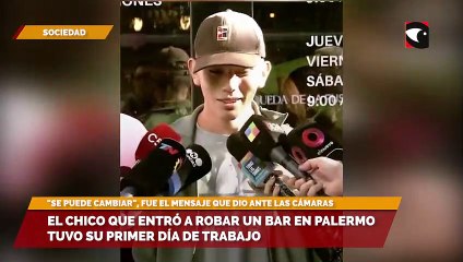 El chico que entró a robar un bar en Palermo tuvo su primer día de trabajo