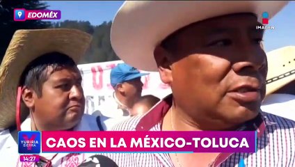 Download Video: Bloquean la México Toluca y manifestantes y policías se enfrentan