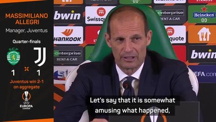 Tải video: Amused Allegri basks in Juventus' double delight