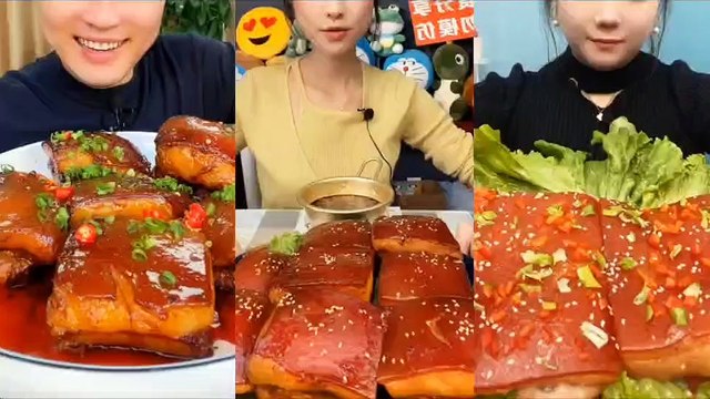 ASMR Chinese YUMMY FOOD——Red-braised Pork Belly, Mukbang, ASMR Eating, Eating Show, Chinese Food Eating, Yummy Food, Sweet Food.