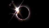 A small Australian town was treated to a rare hybrid solar eclipse