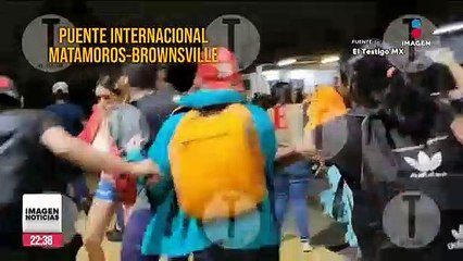 Cerca de 400 migrantes intentan cruzar a EU por puente internacional Matamoros-Brownsville