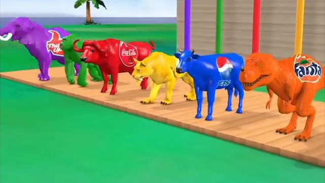 Choose Right Drink with Elephant Gorilla Cow Tiger Dinosaur buffalo Wild Animals Games