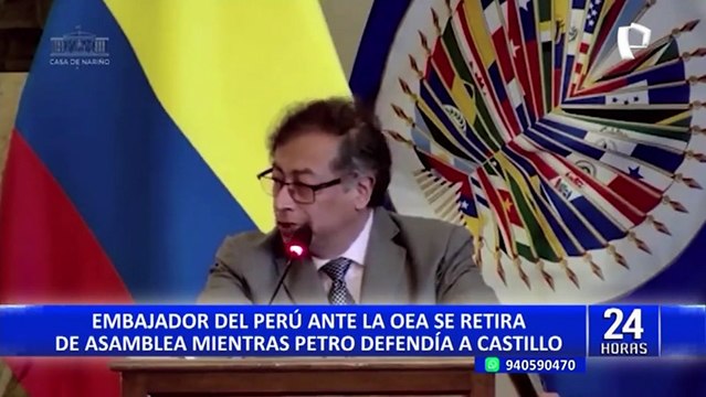 Representante peruano ante la OEA se retira de Asamblea mientras Petro defendía a Castillo