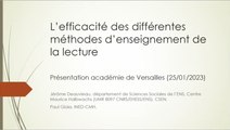 Webinaire « Pédagogie et manuels pour l’apprentissage de la lecture : Comment choisir ?  », par Jérôme DEAUVIEAU