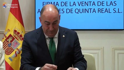 La Diputación de Segovia firma ante notario las escrituras de venta de la sociedad Quinta Real