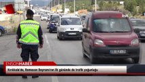 Kırıkkale'de, Ramazan Bayramı'nın ilk gününde de trafik yoğunluğu