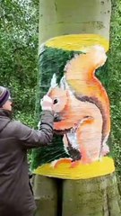Wait for end, Let's paint the squirrel । Beautiful  art, the squirrel