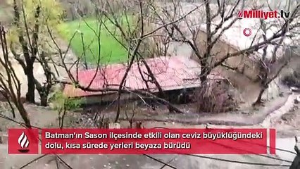 Batman'da ceviz büyüklüğünde dolu yağdı