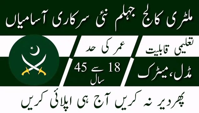 Military College Jehlum Jobs 2023 | Latest Government Jobs 2023 #todayalljobs