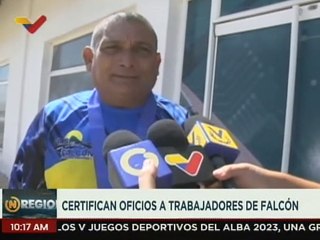 Gobierno Nacional certifica a más de 166 trabajadores del edo. Falcón como técnico superior