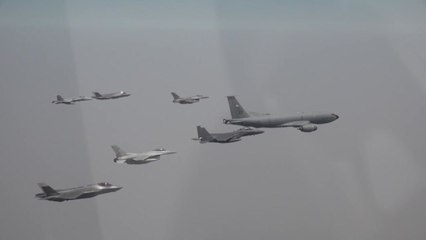 한미 공군, 연합편대군종합훈련...편대비행 모습 공개 / YTN