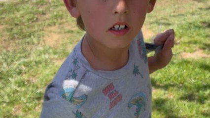 Things get real for 8 y/o when he finds a real bird egg while collecting Easter eggs