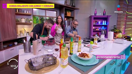 Delicioso Cerdo Crujiente con Arroz con verduras