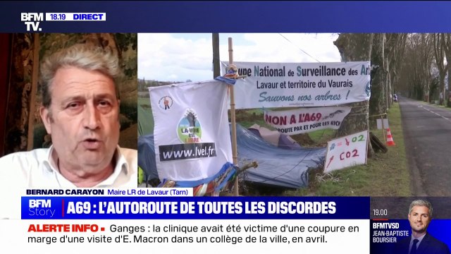 Bernard Carayon, maire LR de Lavaur, sur l'A69 entre Toulouse et Castres: Ce projet est soutenu par les élus de l'arc républicain
