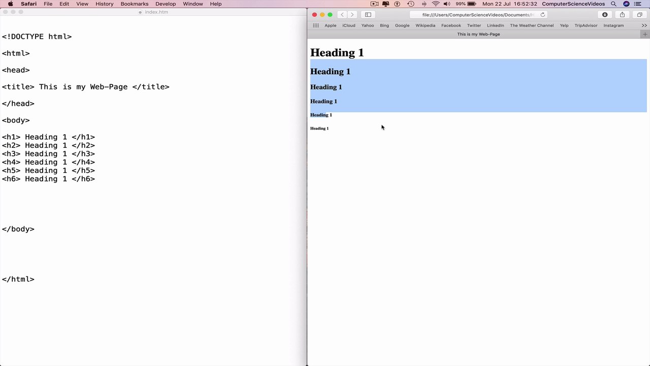 Programming In HTML5 - Tutorial 12 | HTML Headings