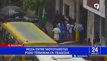 El Agustino: Sujeto golpea a otro con tijeras de jardinero durante pelea de mototaxistas
