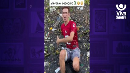 Tiktoker nicaragüense se "baña" en un cauce simulando estar de vacaciones en Costa Rica