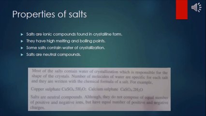 10th PTB Chemistry Ch#10 Salts, Types of Salts, Prpoerties of Salts