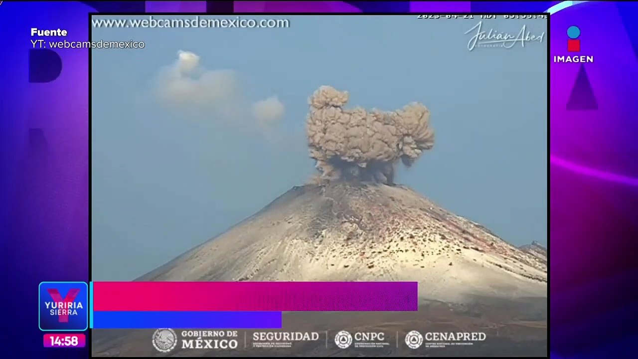 Volcán Popocatépetl lanzó dos exhalaciones esta mañana
