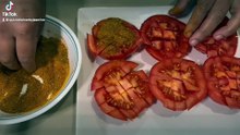 Preparation masala tomatoes  dish
