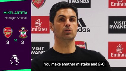 Arteta confident Arsenal can bounce back after more dropped points