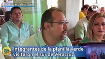 Integrantes de la planilla verde visitaron el sur de Veracruz