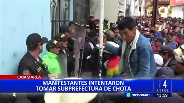 Cajamarca: manifestantes intentaron tomar subprefectura de Chota