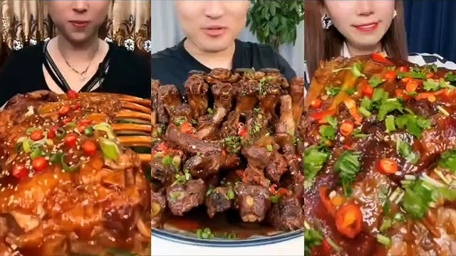 ASMR Chinese YUMMY FOOD——Spicy Spare Ribs, Mukbang, ASMR Eating, Eating Show, Chinese Food Eating, Yummy Food, Sweet Food.
