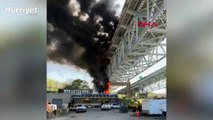 ABD’de otomobille çarpışan yakıt tankeri alev alev yandı: 1 ölü