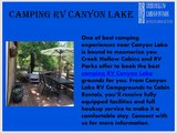 Camping RV Canyon Lake