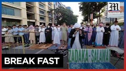 WATCH: Muslims pray in Davao City on Eid'l Fitr as Ramadan ends