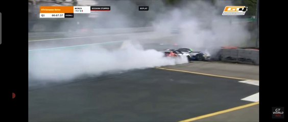 GT4 European Séries 2023 Monza Q1 Jacoma Still Big Crash Oil On Track Briche