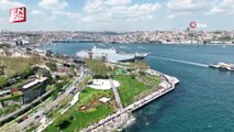 TCG Anadolu gemisini görmek için kilometrelerce kuyruk oluştu