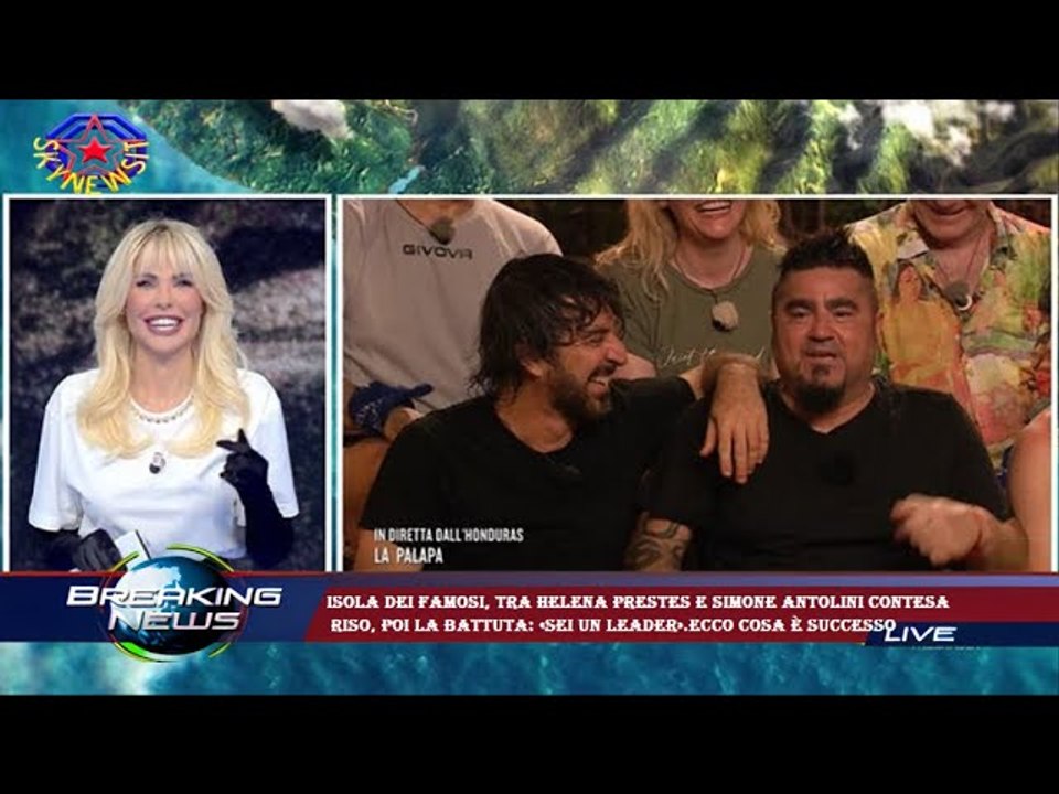 Isola dei Famosi, tra Helena Prestes e Simone Antolini contesa  riso, poi la battuta: «Sei un leader