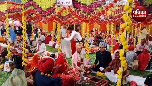 VIDEO : बैण्ड-बाजों की मधुर धुन पर थिरकते बाराती व घराती, अग्नि को साक्षी मान थामा हाथ