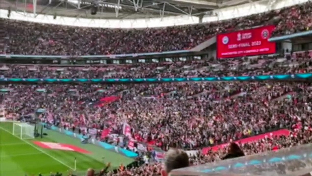 Watch Blades fans sing before the start in the Fa Cup Semi-Final against Man City at Wembley