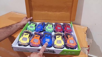 Unboxing and Review of Light music toy transparent toy racing car for kids