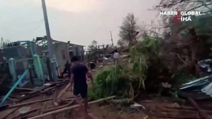 Myanmar’da hortum felaketinden görüntüler! Çok sayıda ölü ve yaralı var