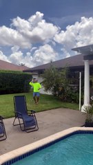 Guy Catches a Plum in His Mouth