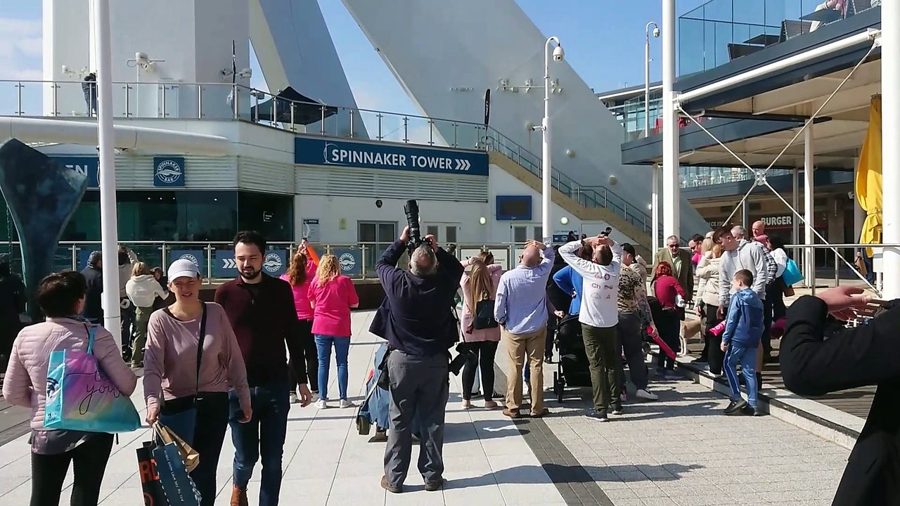 Campaigners abseil down Spinnaker Tower raising money for Brain Tumour Research